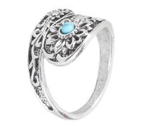 XIAOQENAN Anillos de aleación hechos a mano con piedra lunar, elegante banda que se puede abrir para uso diario o eventos formales para regalar diseño moderno