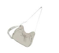 XIAOQENAN Bolso de hombro de nailon para mujer, con lazos, decoración de moda, bolsa de axilas con correa ajustable, gran capacidad para cruzar plisado al aire libre, Gray, One Size