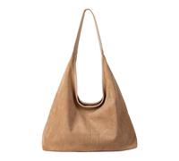 XIAOQENAN Bolso de hombro retro de gran tamaño para mujer de ante suave con interior espacioso, ideal para portátiles, esencial y uso diario a la moda, bolso inspirado en Corea