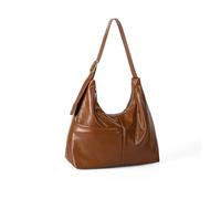 XIAOQENAN Bolso de mano estético coreano, interior espacioso, resistente al agua, diseño de poliuretano, casual, profesional, accesorio diario, a la moda, casual, bolsa de desarmar, Brown, One Size