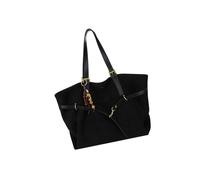 XIAOQENAN Bolso de mano texturizado de lujo de gran capacidad, acabado de gamuza suave, correa ajustable, versátil, coreana, estética, de viaje, para mujer, bolso de mano de poliuretano, Black, One