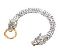 XIAOQENAN - Cabeza de lobo con estilo para hombre, fabricado con acero inoxidable resistente, perfecto para fiestas y atuendos para todos los días, joyas con cabeza de lobo elegante, One Size, Como se