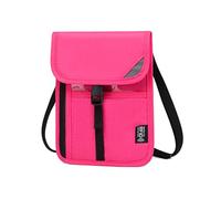 XIAOQENAN Cartera de viaje para el cuello con bloqueo RFIDS, soporte para pasaporte familiar para viajar fácilmente, diseño simple para hombres y mujeres, soporte de viaje, rosa roja, One Size