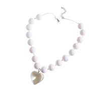 XIAOQENAN Collar con colgante de corazón de moda, adorno para la mujer moderna que busca elegancias y estilos, regalo romántico, talla única, como se describe, como se describe