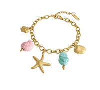 XIAOQENAN Collar moderno de acero inoxidable con colgante de cadena para amantes de la moda, regalo de vacaciones en la playa, talla única, como se describe