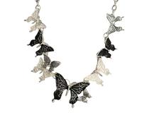 XIAOQENAN Collar simple con colgante de mariposa colorida a la moda, joyería para el cuello para pareja joven o amigo cercano, mariposa colorida, talla única, como se describe, como se describe