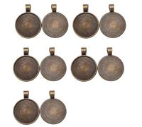 XIAOQENAN Elegante ajuste redondo de aleación de zinc para creación de joyas hechas a mano, componentes de collar antiguo, base redonda antigua