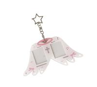 XIAOQENAN Elegante certificado de poliacrilato, doble espacio de almacenamiento de tarjetas, detalle de alas fantasiosas, acabado similar a la piedra para incidentes de negocios, plan Ailerons, blanco