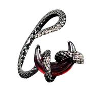 XIAOQENAN Elegantes anillos ajustables con diseños de serpientes y accesorio de luna para uso diario, joyas elegantes y elegantes bandas abiertas, talla única, como se describe, como se describe