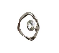 XIAOQENAN Elegantes anillos de boda ajustables para citas, apertura de línea exagerada, joyería de dedo adecuada para mujeres y hombres, regalo de metal, talla única, como se describe, como se