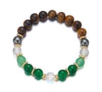 XIAOQENAN - Geométrico hecho a mano con cuentas de piedra natural, simple pero elegante para trajes casuales y aventuras de viajes, diseños geométricos, joyas