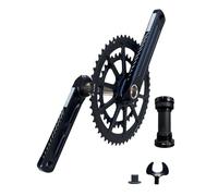 XIAOQENAN Huecos redondos de doble velocidad 34T-50T para cadena integrados para bicicleta de carretera, bielas de aleación de aluminio de 165 mm