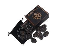 XIAOQENAN Juego de herramientas de adivinación de mitología nórdica con 24 runas simbólicas y manual de interpretación ilustrado, símbolos de runas nórdicas