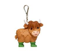 XIAOQENAN Llavero impermeable de vaca de las Tierras Altas con construcción sellada para una decoración eficaz de llavero de moda