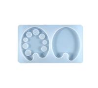 XIAOQENAN Molde de resina con clip para tablero de bocetos, molde de silicona, molde epoxi de cristal para bandeja de pintura, molde de paleta