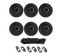XIAOQENAN Paquete de 6 anillos en D de acero inoxidable con base de PVC para almacenamiento de remo, cuerda elástica adecuada para embarcaciones, barcos, tablas de surf