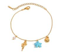 XIAOQENAN Pulseras De Cadena Cuentas Costeras Livianas con Colgante Pulsera Ajustable para Mujeres Accesorios Playa Cómodos Pulsera Diseño Carcasa Mar