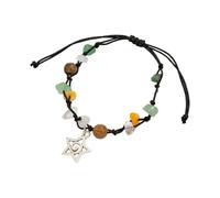 XIAOQENAN Spirales Tejidas A Mano Pulsera De Patrón Estrella Colorida Irregular Bead Cierre Ajustable Diseños Piedras Preciosas Coloridas Pulseras