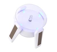 XIAOQENAN Vitrina de identidad giratoria con iluminación LED impulsada por energía solar, de lo contrario, funciona con pilas solares, talla única, como se describe