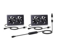 xiaoqijia Ventilador de refrigeración silencioso dual USB/DC de 120 mm, voltaje dual de 5 V/12 V, 12 pulgadas, ajuste de 6 velocidades, interruptor de ciclo temporizado, para gabinetes AV de cine en