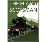 XIAOQIU Letrero de metal retro con texto "The Flying Scotsman", de aluminio, para decoración de pared de café en casa, 20,3 x 30,5