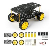 XiaoR GEEK Kit de chasis de coche robot, chasis inteligente de aleación de aluminio de doble capa con 4 motores WD TT, plataforma de robot educativo STEM compatible con Arduino Raspberry Pi Micro:bit