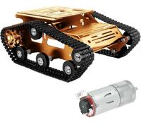 XiaoR Geek Kit de chasis de coche robot inteligente de aleación de aluminio con motores 2WD para Jetson Nano/Raspberry Pi/Arduino, proyectos educativos STEM e investigación ROS (oro 1, con motor