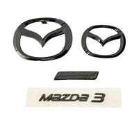 XIAOSAXIAODE Emblema de Insignia de Coche para Mazda 3 Saloon 2017 2018, Repuesto Insignia,Decoración Accesorios Exterior Coche, Auto Etiqueta Set, 3D Pegatina,Black1