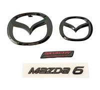 XIAOSAXIAODE Emblema de Insignia de Coche para Mazda 6 2017 2018, Repuesto Insignia,Decoración Accesorios Exterior Coche, Auto Etiqueta Set, 3D Pegatina,Black2