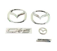 XIAOSAXIAODE Emblema de Insignia de Coche para Mazda CX-5 2012 2013 2014, Repuesto Insignia,Decoración Accesorios Exterior Coche, Auto Etiqueta Set, 3D Pegatina,Silver