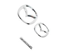 XIAOSAXIAODE Emblema de Insignia de Coche para Mazda MX-5 2020 2021 2022 2023 2024 2025, Repuesto Insignia,Decoración Accesorios Exterior Coche, Auto Etiqueta Set, 3D Pegatina,Silver