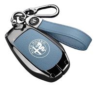 XIAOSAXIAODE Funda Protectora Llave Coche para Alfa Romeo Giulia Quadrifoglio 2023 2024 2025, Carcasa Mando Resistente, Cubierta Antiarañazos, Protector Llaves Coche, Funda Protectora de Llaves,Blue1