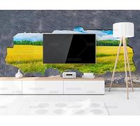 XIAOSENXIAORAN Fotomural No Tejido Stereoscopic Wheat Field Scenery Papel Pintado Salón Dormitorio Decoración De Pared Diseño Moderno 300Cm(W)*210Cm(H)