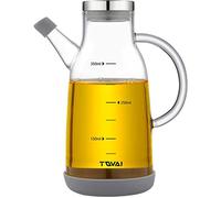 XiaoShenLu Aceitera Antigoteo de Cristal, Botella para Aceite de Oliva y Vinagre Cocina, Recipiente con Tapón Dispensador, Vidrio con Escala de Medidas, 350ml