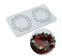 XiaoShenLu Alfombrilla de encaje de silicona, molde de impresión artesanal de azúcar, decoración de pasteles comestibles, 2 agujeros Guirnalda de hojas