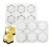 XiaoShenLu Moldes de pastel de mousse francés de silicona, molde de vela de jabón de chocolate para hornear 3D DIY, 6 agujeros flor
