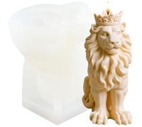 XIAOSHUI Molde de vela de león, molde de animales, molde de león, moldes de resina de león, moldes de silicona para decoración del hogar, fabricación de velas, aromaterapia, yeso, velas de cera de