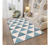 Xiaosua Alfombra De Oficina Alfombras Bebes Entrada casa Exterior geométrica Moderna Gris BLU 140x200CM Juveniles para Dormitorio Habitaciones Alfombras+Salo