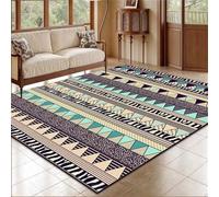 Xiaosua Alfombra Dormitorio Matrimonio alfombras acusticas geométrica Vintage BLU 200x200CM Home Decoracion Salón Actividades Bebe