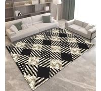 Xiaosua Alfombra Exterior Alfombras Pasillo Modernas habitacion Bebe Moderna a Rayas Nero 160x250CM recibidor Infantiles Pequeñas Acusticas