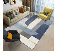 Xiaosua Alfombra Juvenil Tapetes Modernos Larga Pasillo geométrica de Color Dorado y Gris. BLU 120x160CM Rug Juegos Bebes Alfombras Exterior Jardin