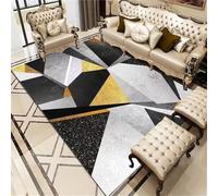Xiaosua Alfombra Lavable Alfombras Antideslizantes Jardin Exterior geométrica Amarilla Negra Grigio 120x160CM acusticas Antideslizante Salon Pasillo Antid