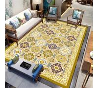 Xiaosua Alfombras De Habitacion Bebes Alfombra Juegos Floral Retro. Giallo-Verde. 120x180CM Sofa pequeño para Niños Habitaciones Juveniles