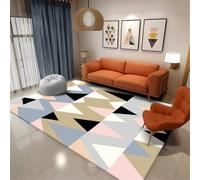 Xiaosua Floorpad alfombras habitacion Alfombra geométrica Gris Rosa BLU 200x300CM Grandes Baratas Infantiles Decoracion Dormitorio Matrimonio Salon