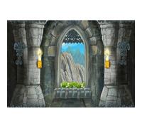 Xiaoterna 1,5x1m Castillo Real Telón de Fondo Palacio de Cuento de Hadas Piedra Pilar Velas Fotografía Fondo Castillo de Piedra Pared Ventana Paisaje Montañas Telón de Fondo Atrezzo Fotográfico