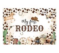 Xiaoterna 1,5x1m Mi Primer Rodeo Fondo de Cumpleaños Caballo Niño de un año de Edad Parte de Fotografía de Fondo Verde Cactus Mexicano Vaquero Fiesta de Cumpleaños Telón de Fondo