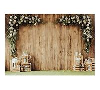 Xiaoterna 2,2x1.5m Blanco Flor Telón de Fondo Rústico Fondo Fotografico Cumpleaños Flor de Madera de Pared Fondo de Fotografía Boda Decoración para Fiesta de Cumpleaños Retrato Foto Atrezzo