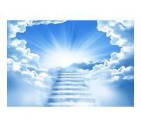Xiaoterna 2,2x1,5m Cielo Fondos Escalera al Cielo Paraíso Dios Bendiga Fondo Fotográfico Escalera al Cielo Paraíso Santo Luz Azul Cielo Nubes Telón de Fondo para la decoración del Partido