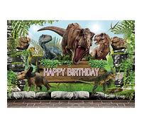 Xiaoterna 2,2x1,5m Dinosaurio Salvaje Telón de Fondo Mundo de Dinosaurios Niño Fondo Fotografico Dinosaurio Bosque Primitivo Árbol Hojas Piedra Telón de Fondo Niños Retratos Foto Estudio Atrezzo
