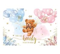 Xiaoterna 2,2x1,5m Fondo de Revelación de Sexo Oso Globos Rosas y Azules Él o Ella Fondo Fotográfico No Podemos Esperar a Ver el Fondo Decoraciones para la Mesa de la Tarta de la Fiesta del Sexo